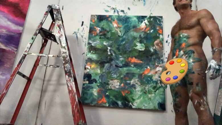 Brent Ray Fraser Ladder Wall Abstract Penis Painting 2021 - 12
