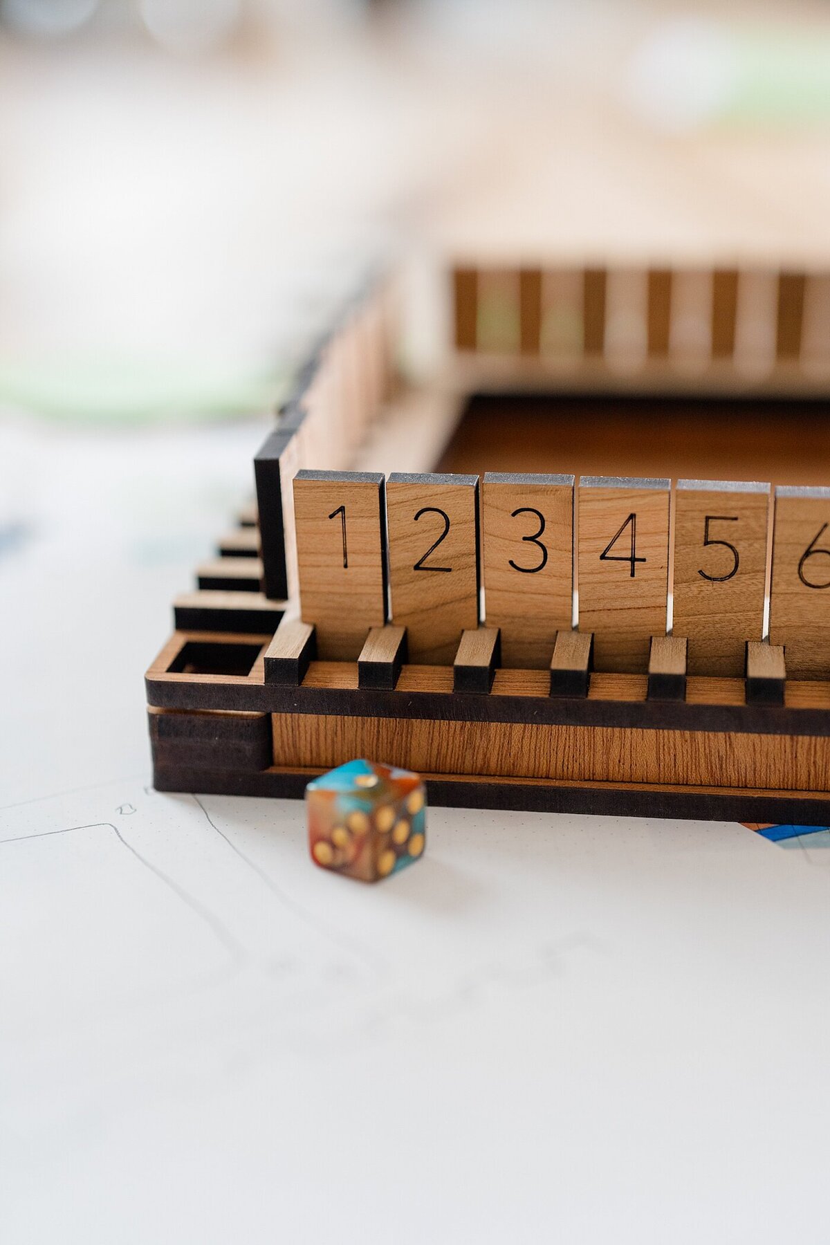 handmade product for small business with wooden game set up captured by Columbus photographer