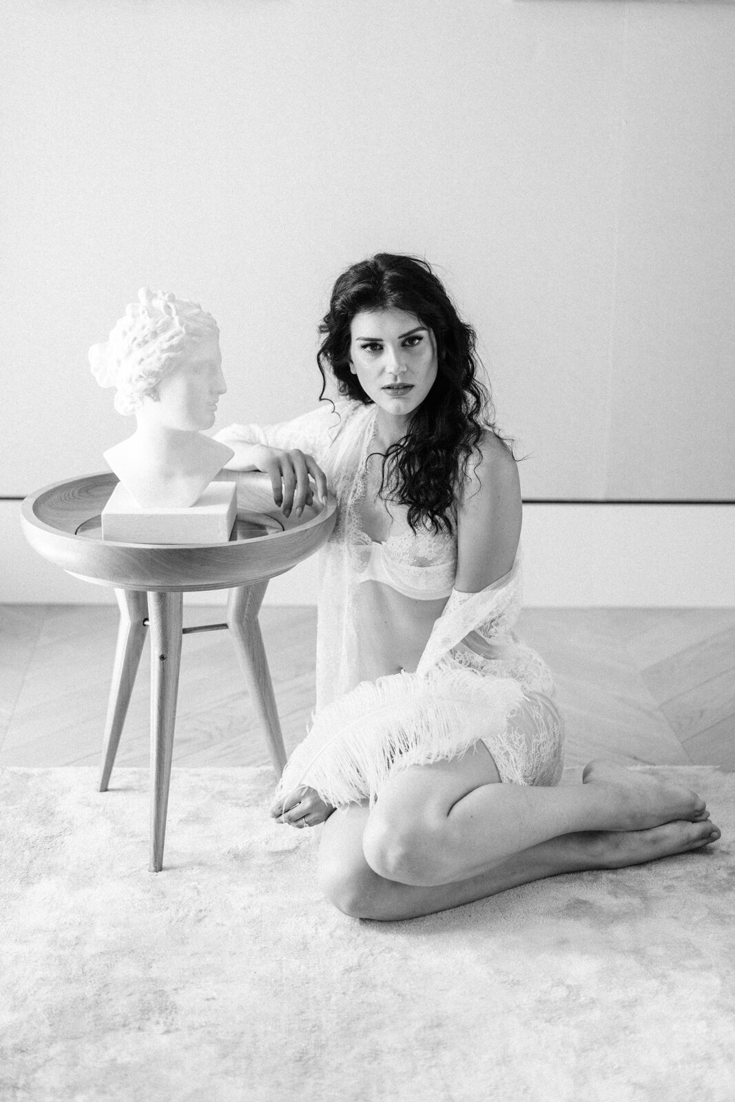 black and white boudoir portrait at the St. Regis in Venice