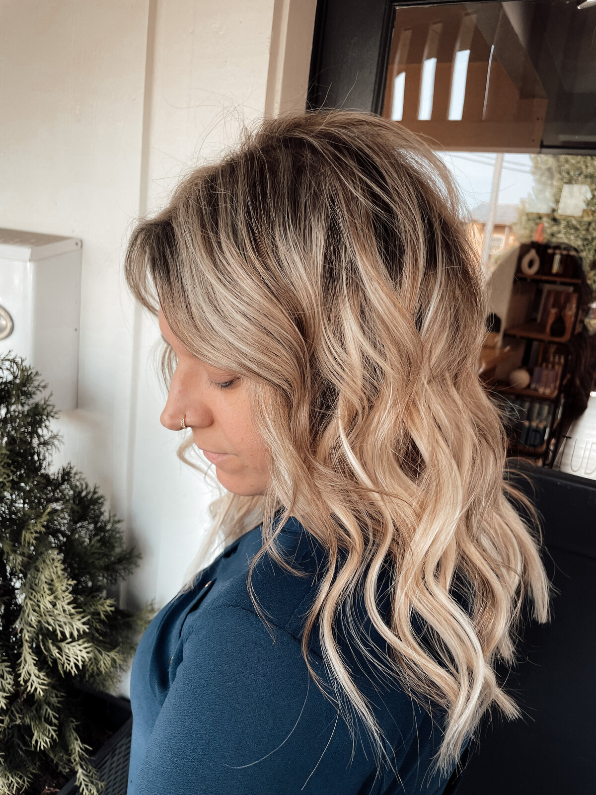 Bright blonde with color melt