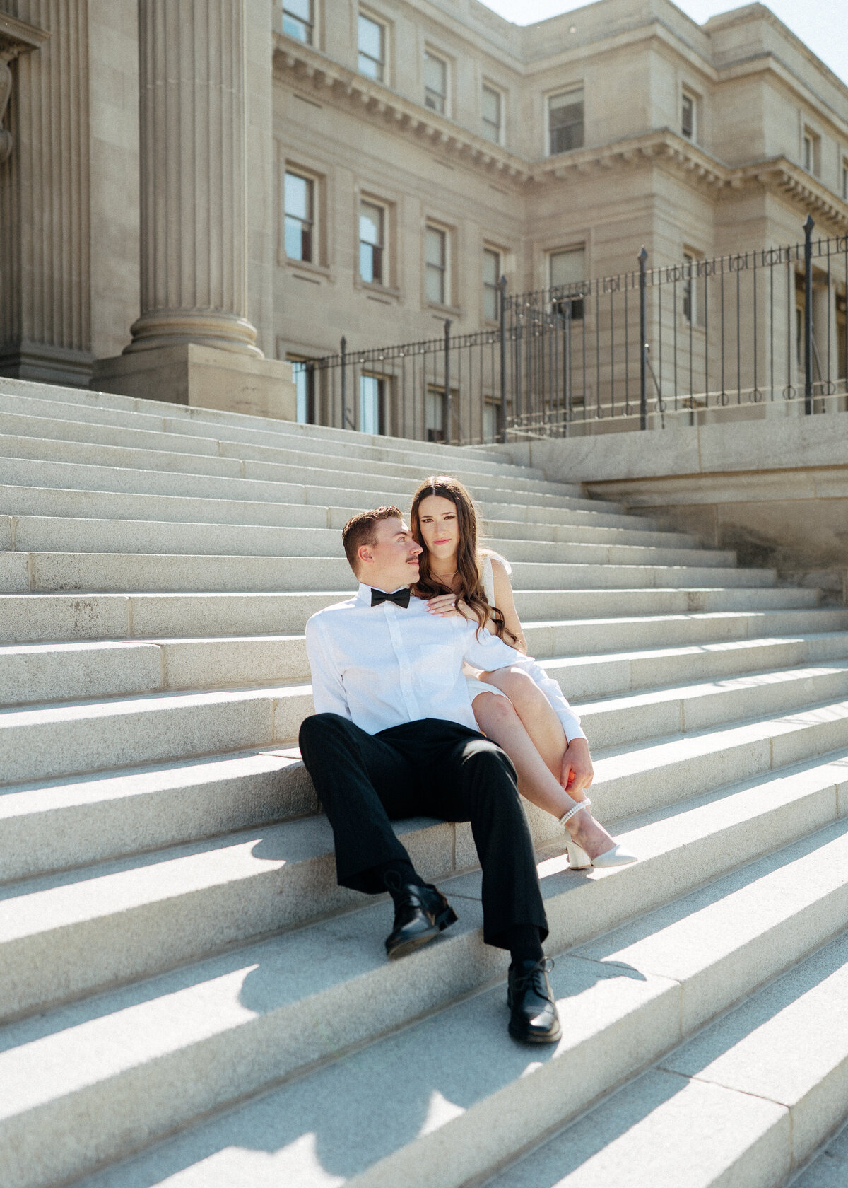 Couple during golden hour engagement shoot in Boise, Idaho wedding/elopement - photographed by The Storytellers