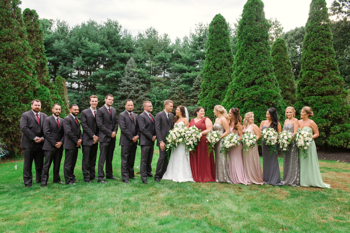 photo of bridal party outdoors from wedding reception at The Carltun