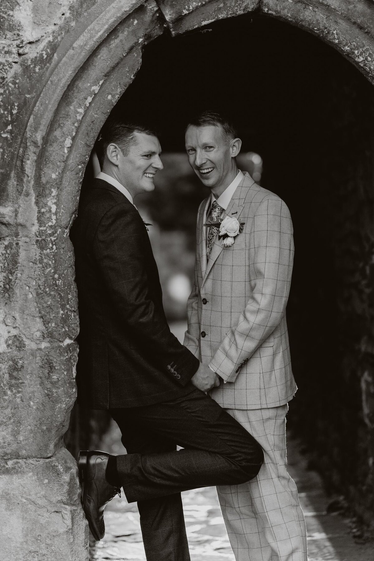 Black and white couple portraits in Cotswolds