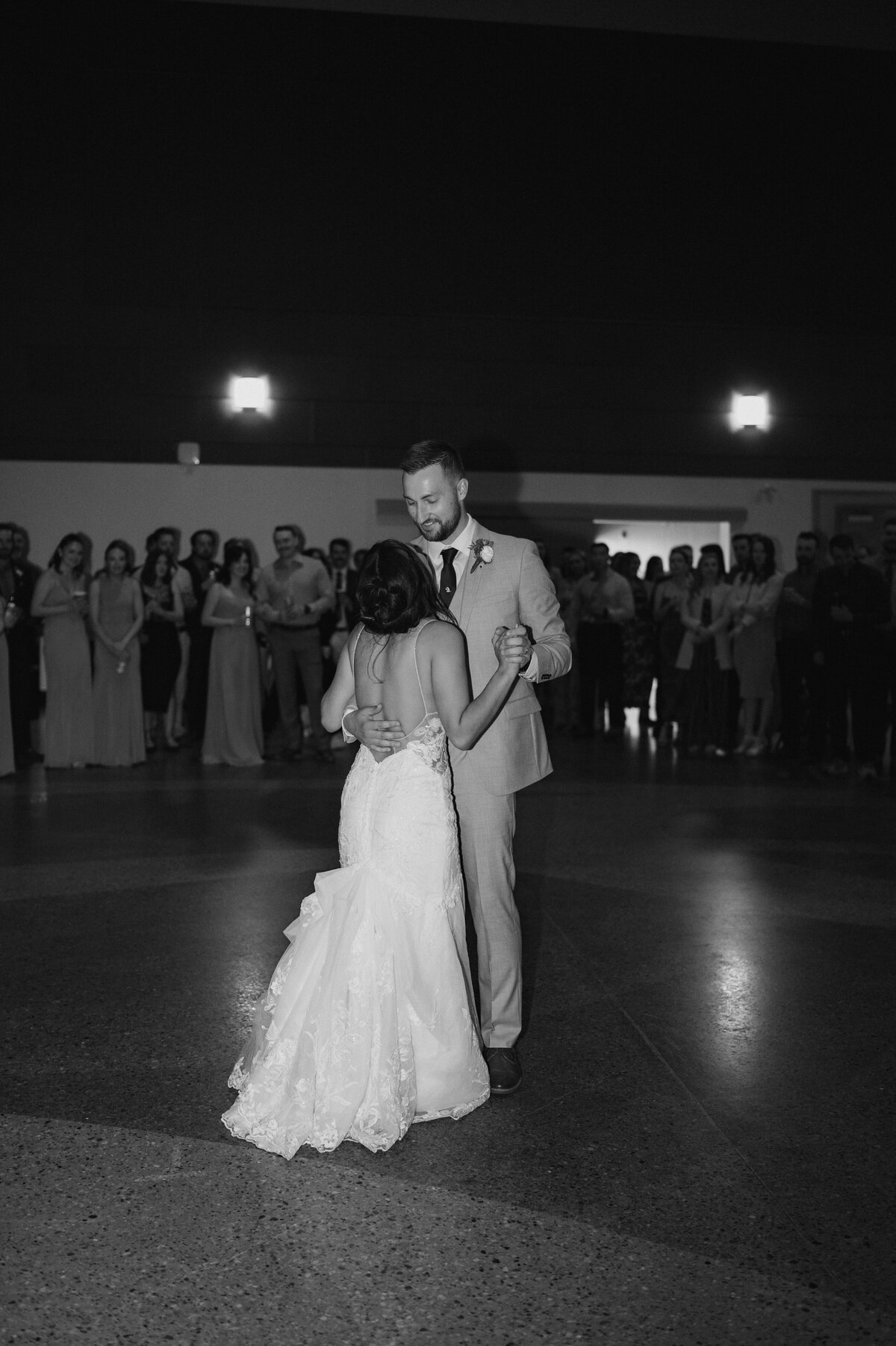 bride and groom sharing their first dance