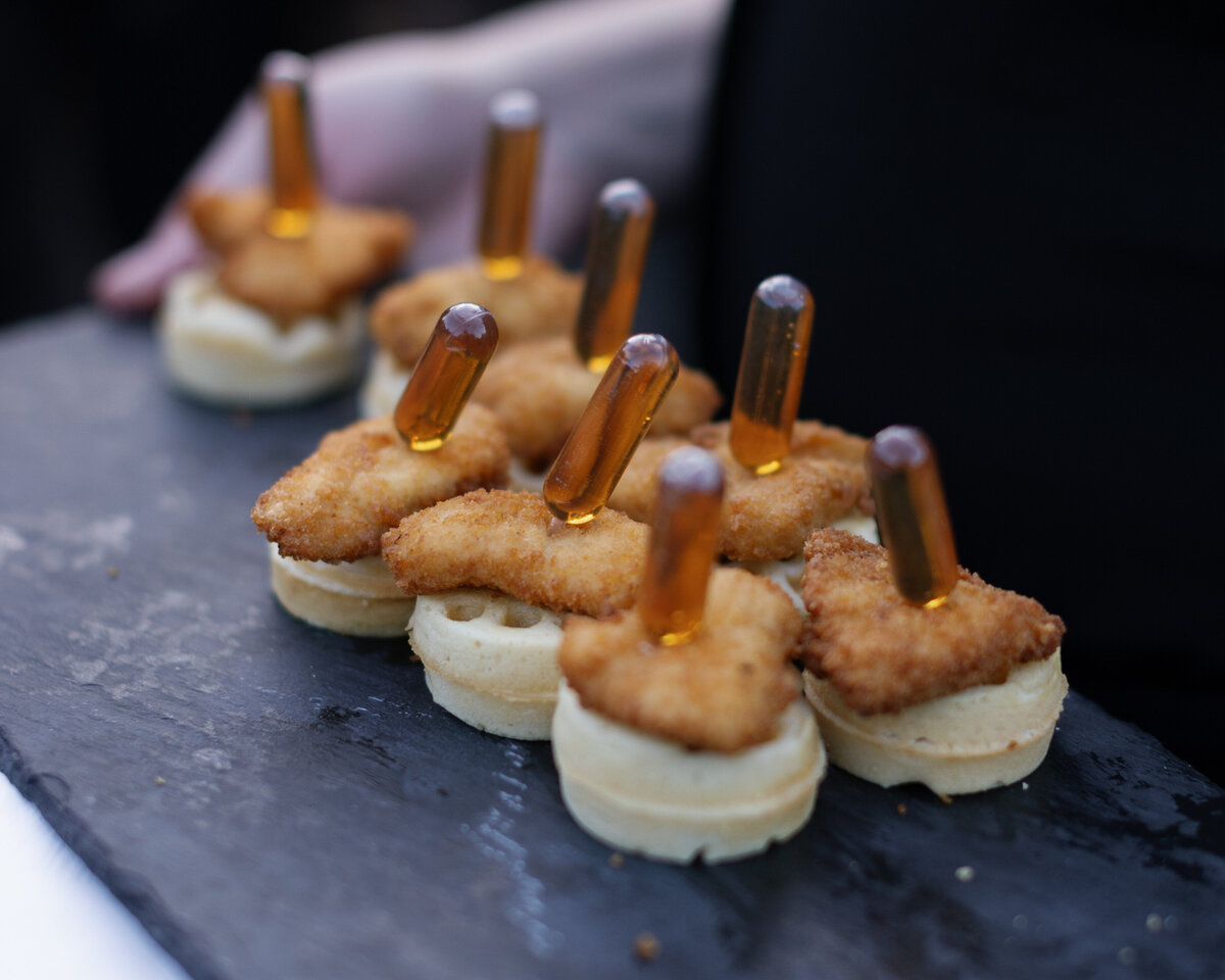 wedding canapes on board