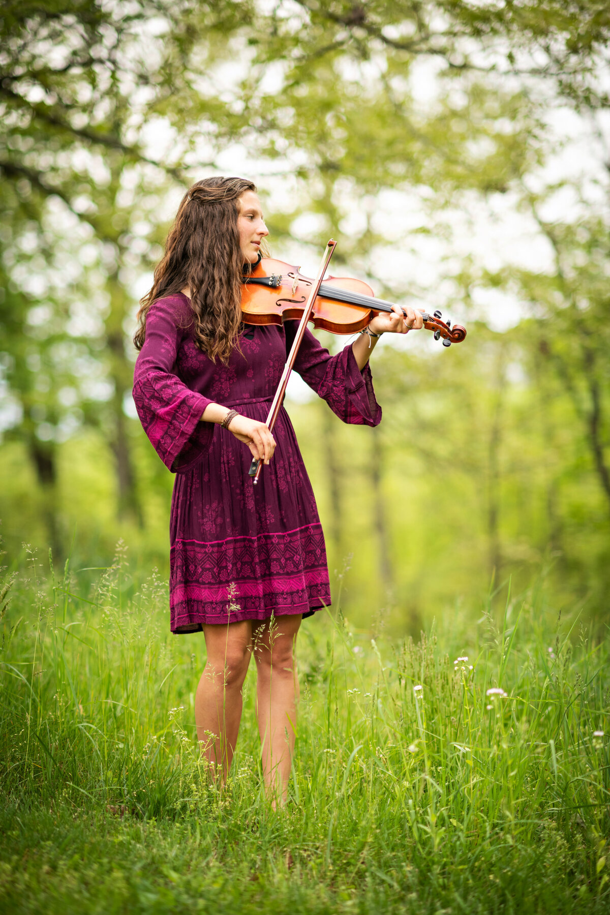 senior girl with violin