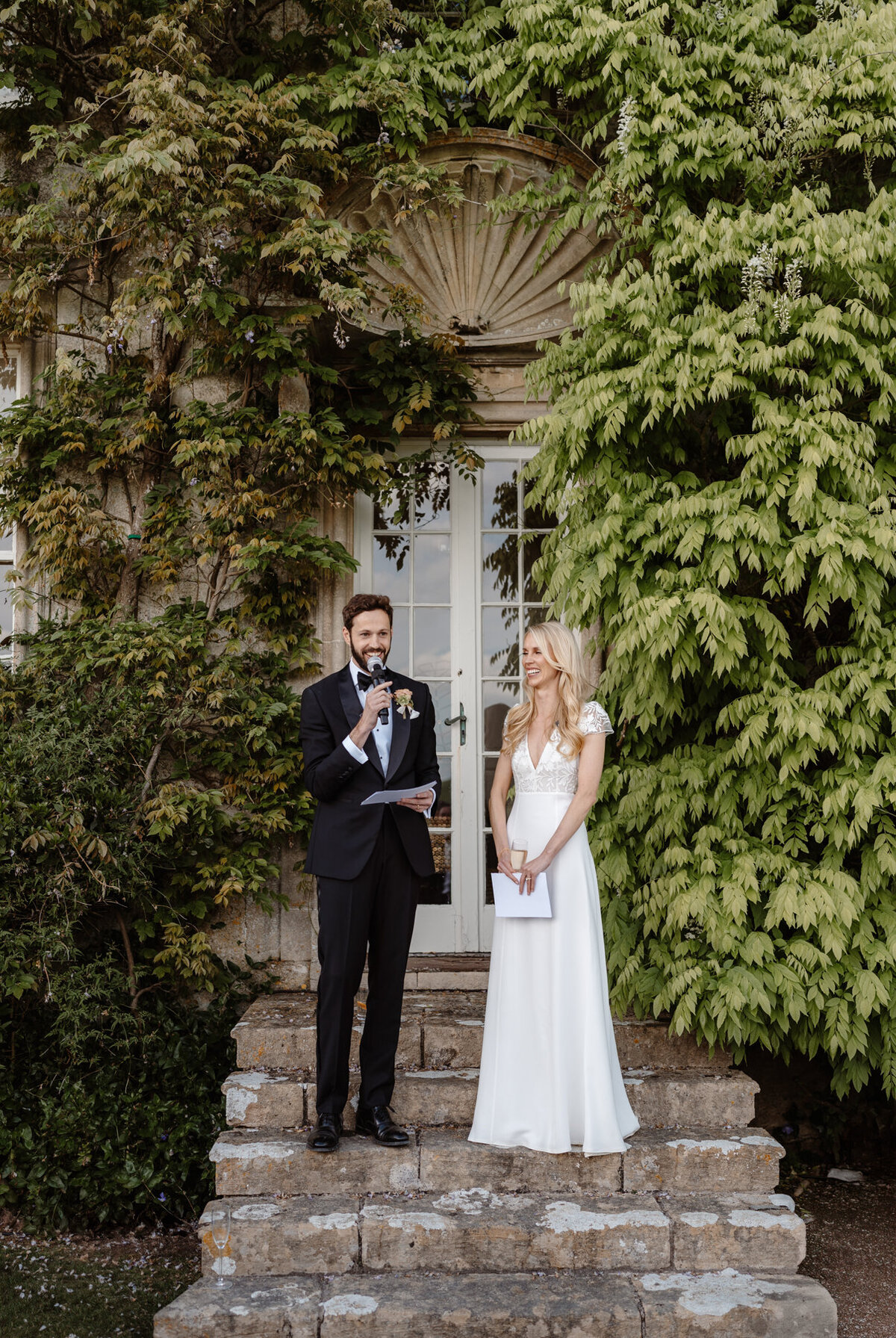 Hamswell House Drinks Reception Wedding Photography Outdoor Speeches