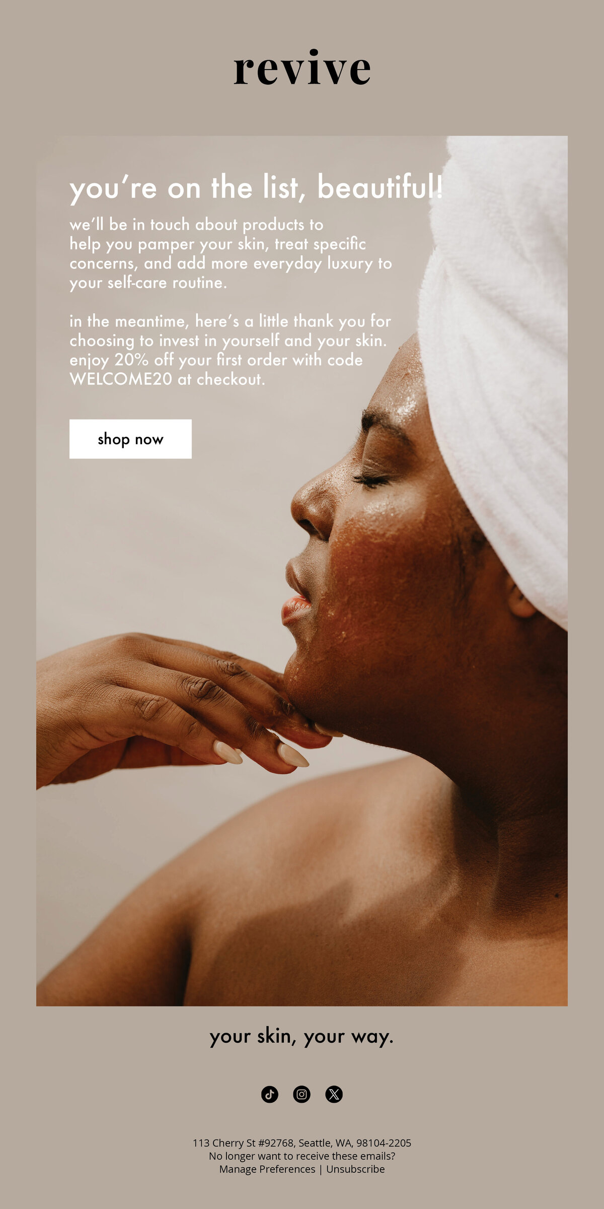 Revive Welcome Email