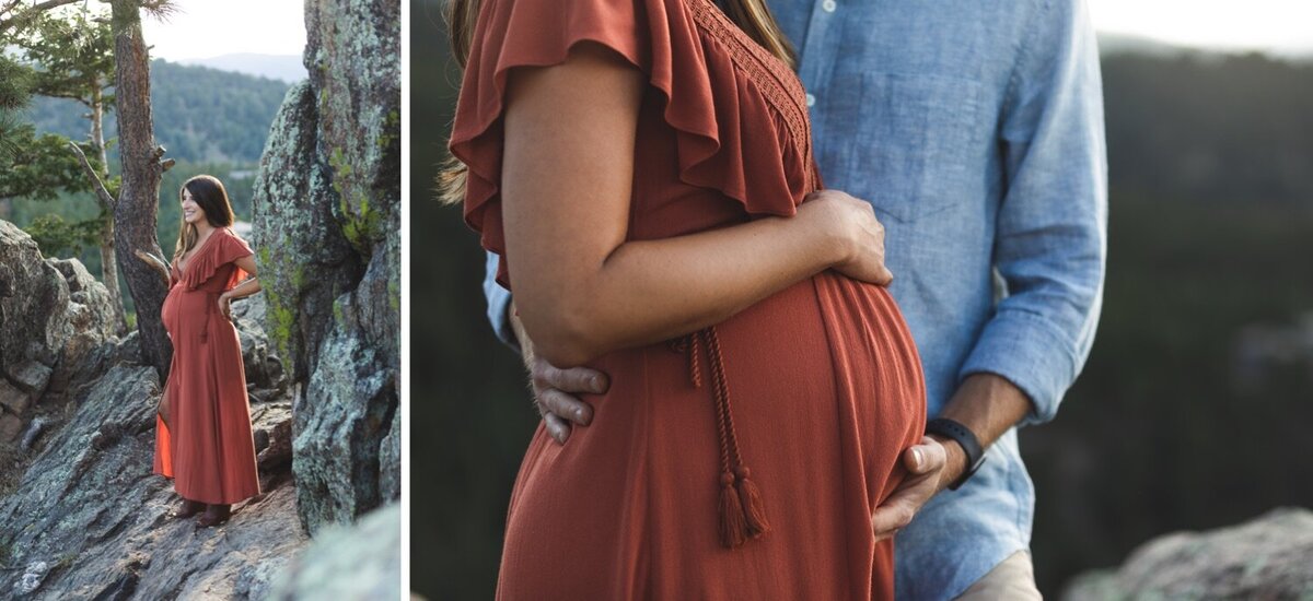 05_Boulder Maternity session at Lost Gulch Overlook Flagstaff Mountain colorado Family Portrait Photographer mountain views bump