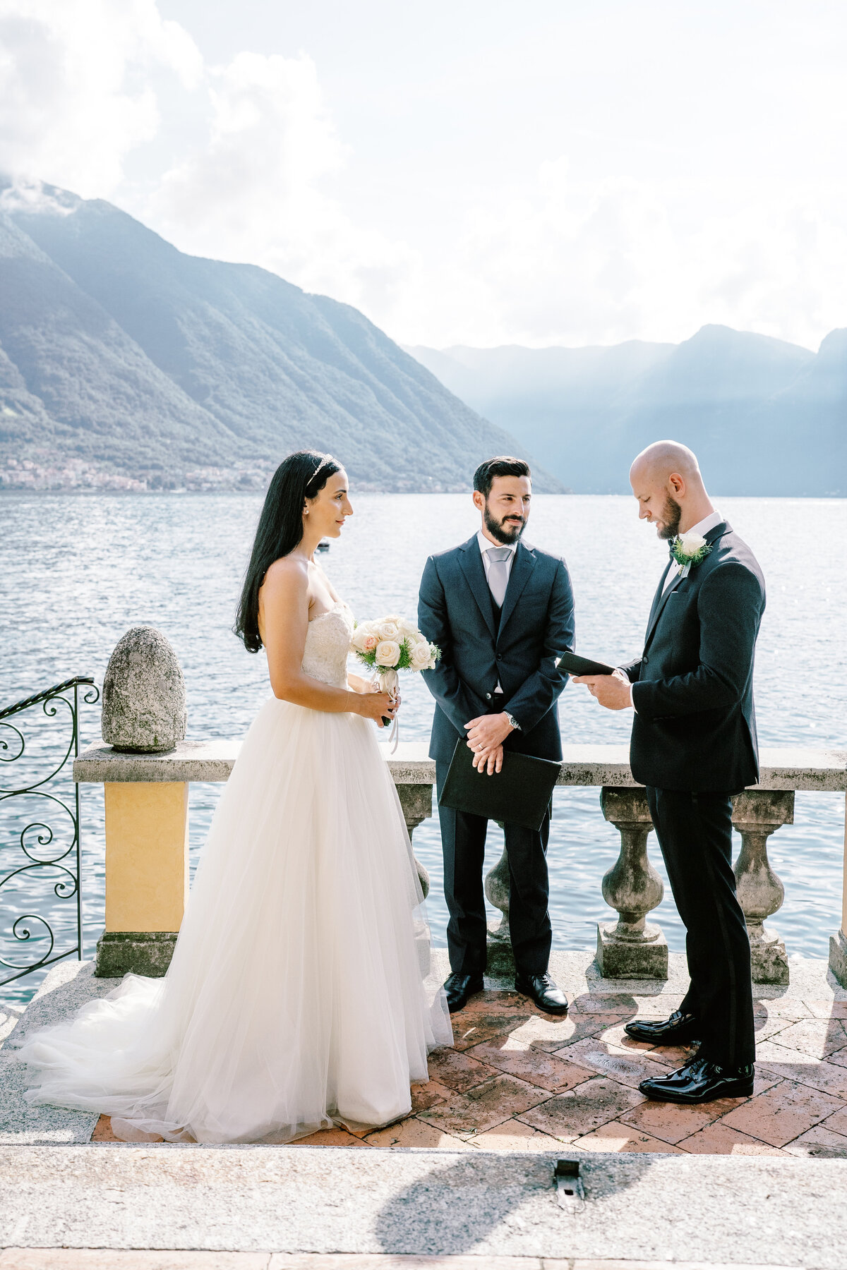 Film photograph of an elopement at Villa Cassinella on Lake Como Italy