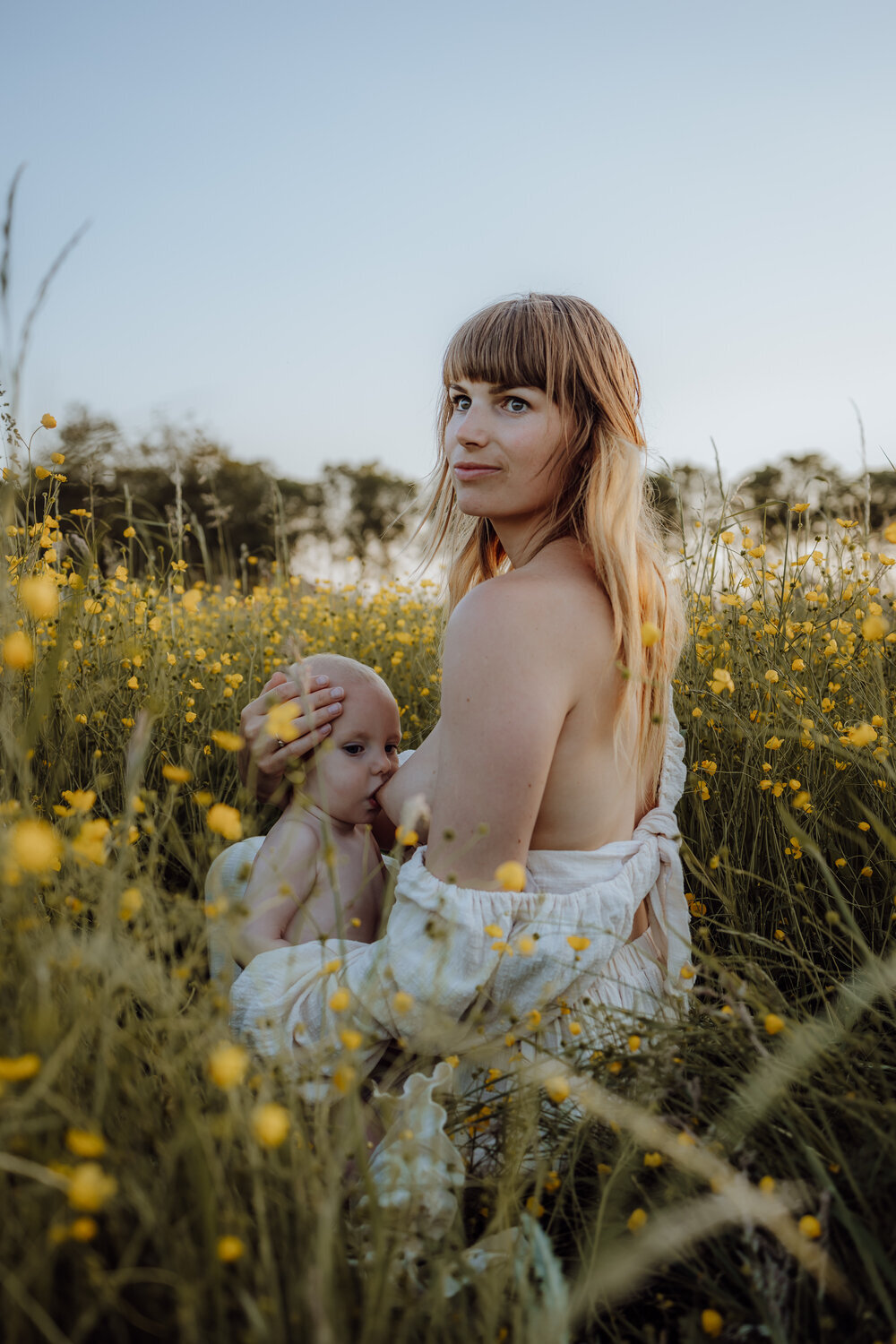 Borstvoeding Motherhood fotoshoot natuur
