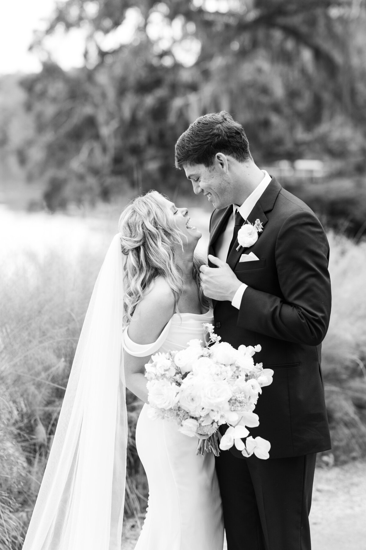 Katherine Horton Photography Sarah & Trey's Wedding Day Bride & Groom Portraits B&W 189