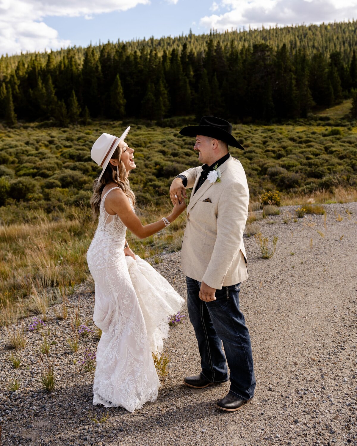 denver colorado wedding photographer - couple laughing