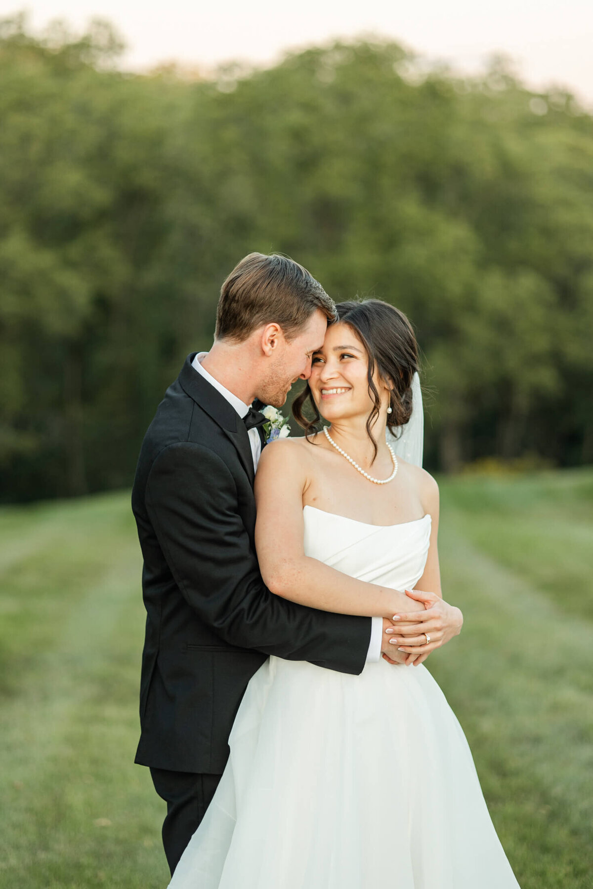 Bride and Groom on their wedding day near Madison Wisconsin