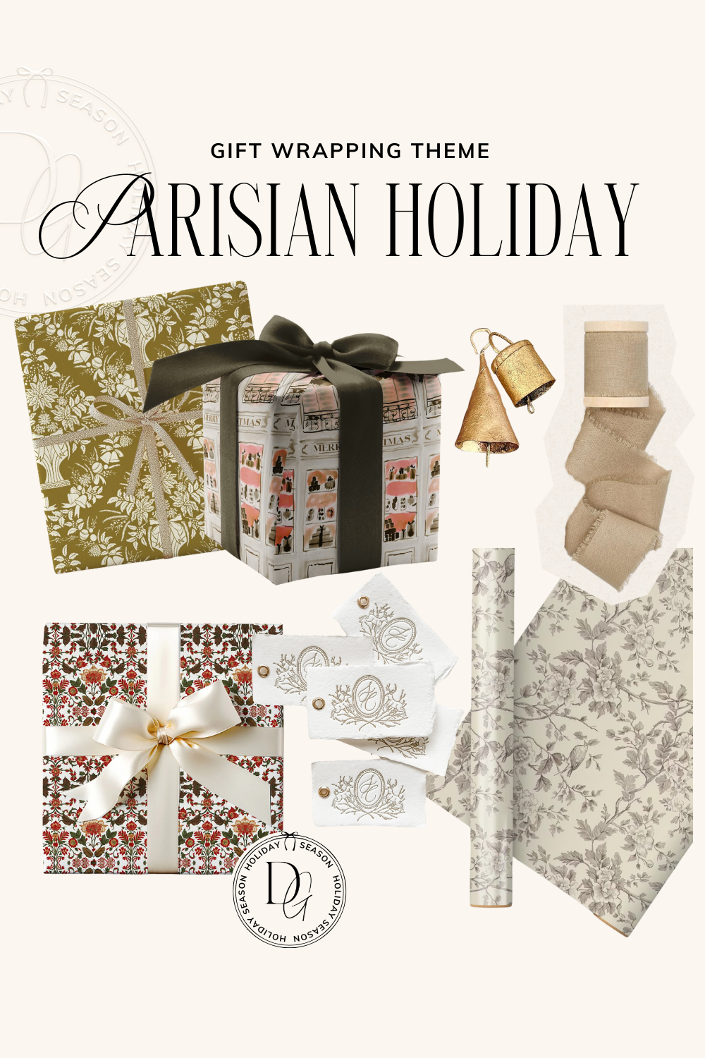 Parisian Holiday Gift Wrapping Theme