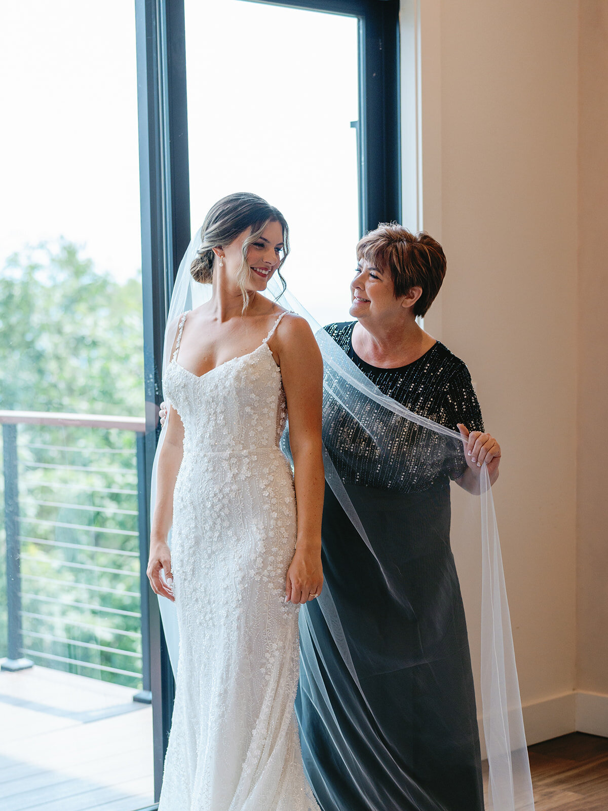 Bride getting ready for her destination wedding at The Trillium