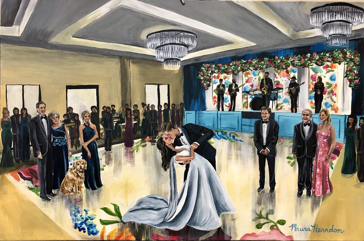 dallas texas live wedding painting by Maura Herndon