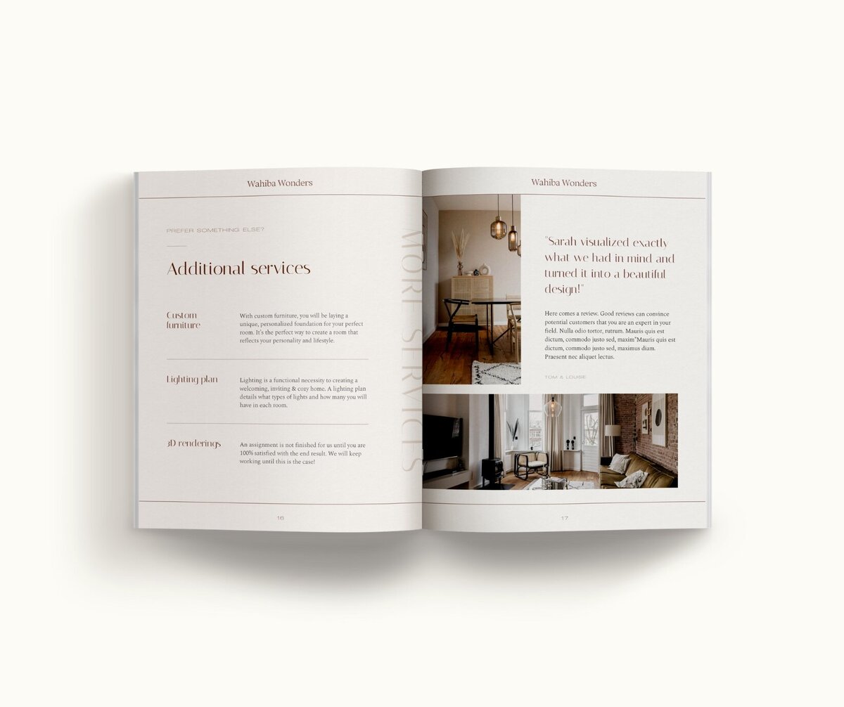 Minimal pricing guide template for interior designers Wahiba Wonders 10