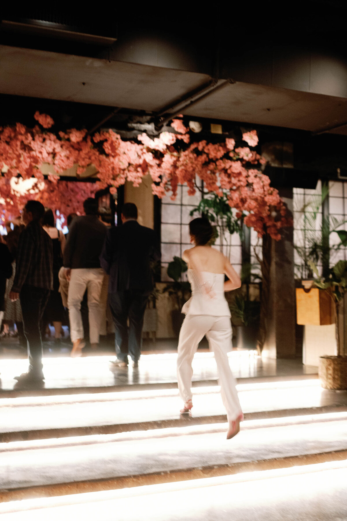 cherry blossom floral install at mercy me bar rehearsal dinner in washington dc wedding