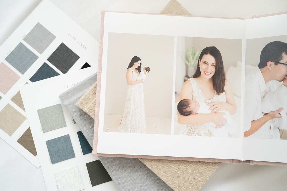 Baby's first year photo album offered by Louisville KY family photographer Julie Brock