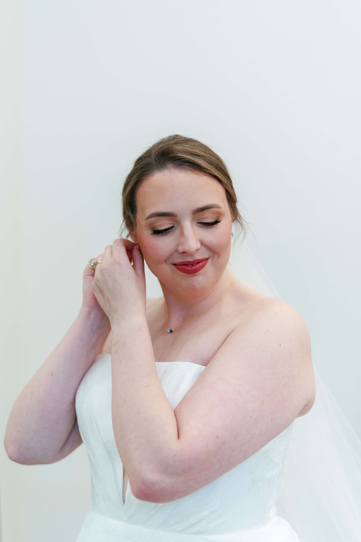 Bride getting ready at Nichols Heir