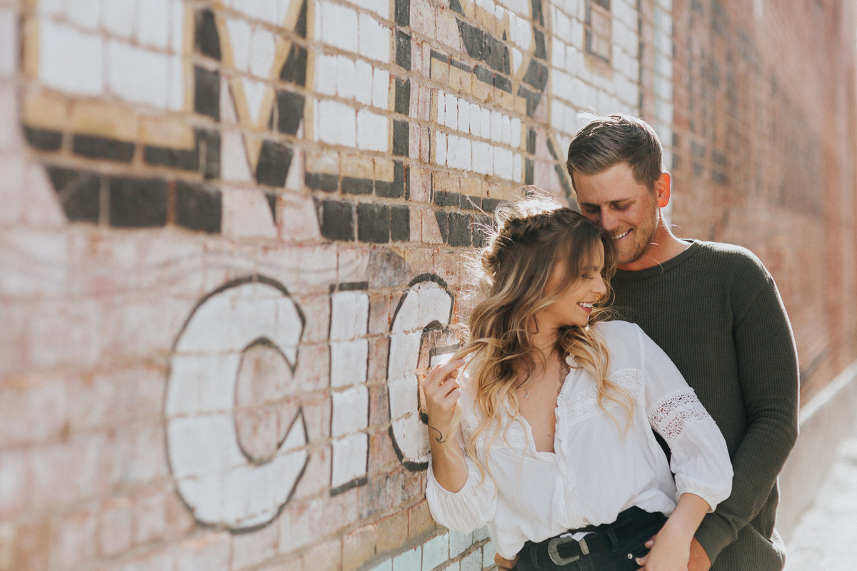 This fun couple session got engaged outside in the urban streets of Precsott Arizona