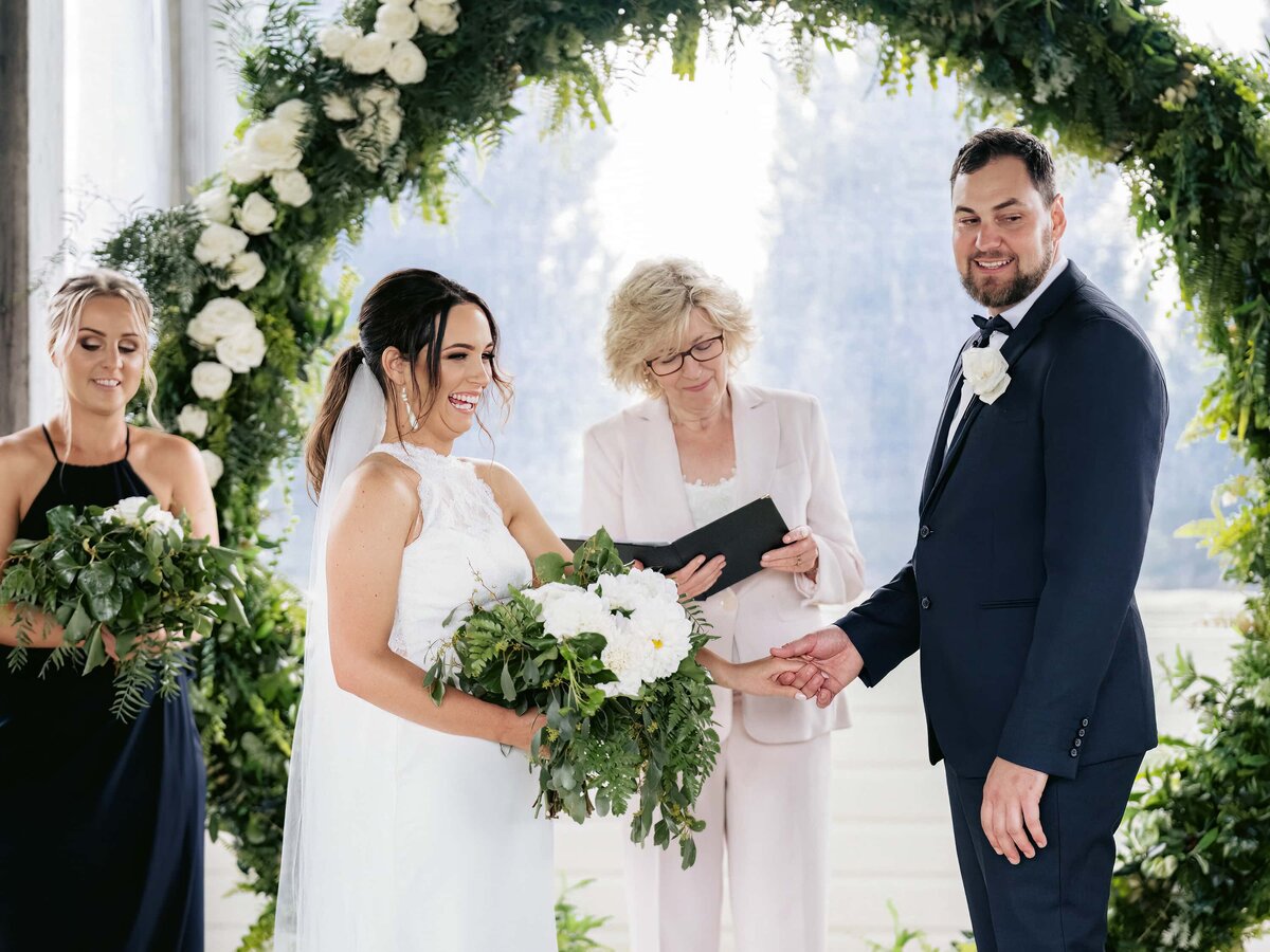 Wedding ceremony at the Arbour in Sirromet Winery