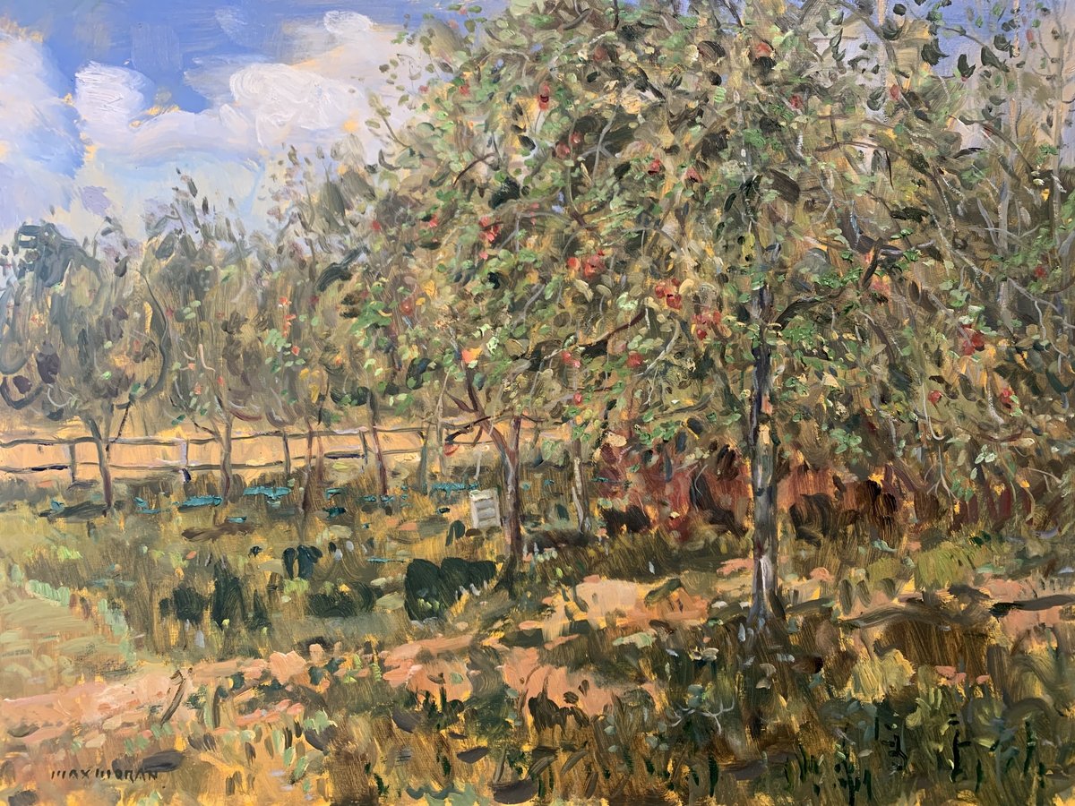 Apple Orchardon Kings Road in Orient, NY 18 x 24 oop 4,000