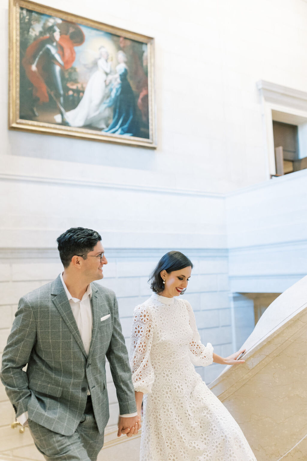 National Gallery of Art Engagement Photos of Couple | Adela Antal Photography