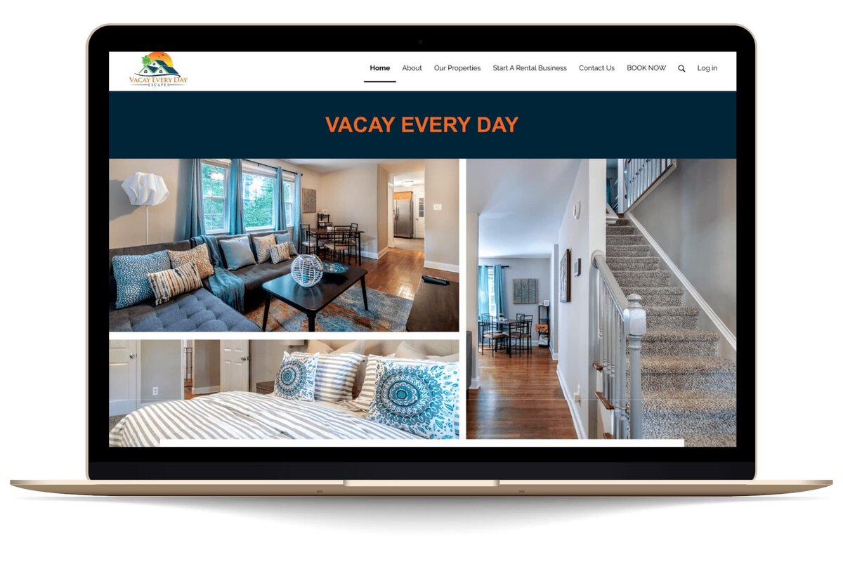 Macbook device mockup Vacay Everyday Website Design, Rachelle Deem Website Portfolio