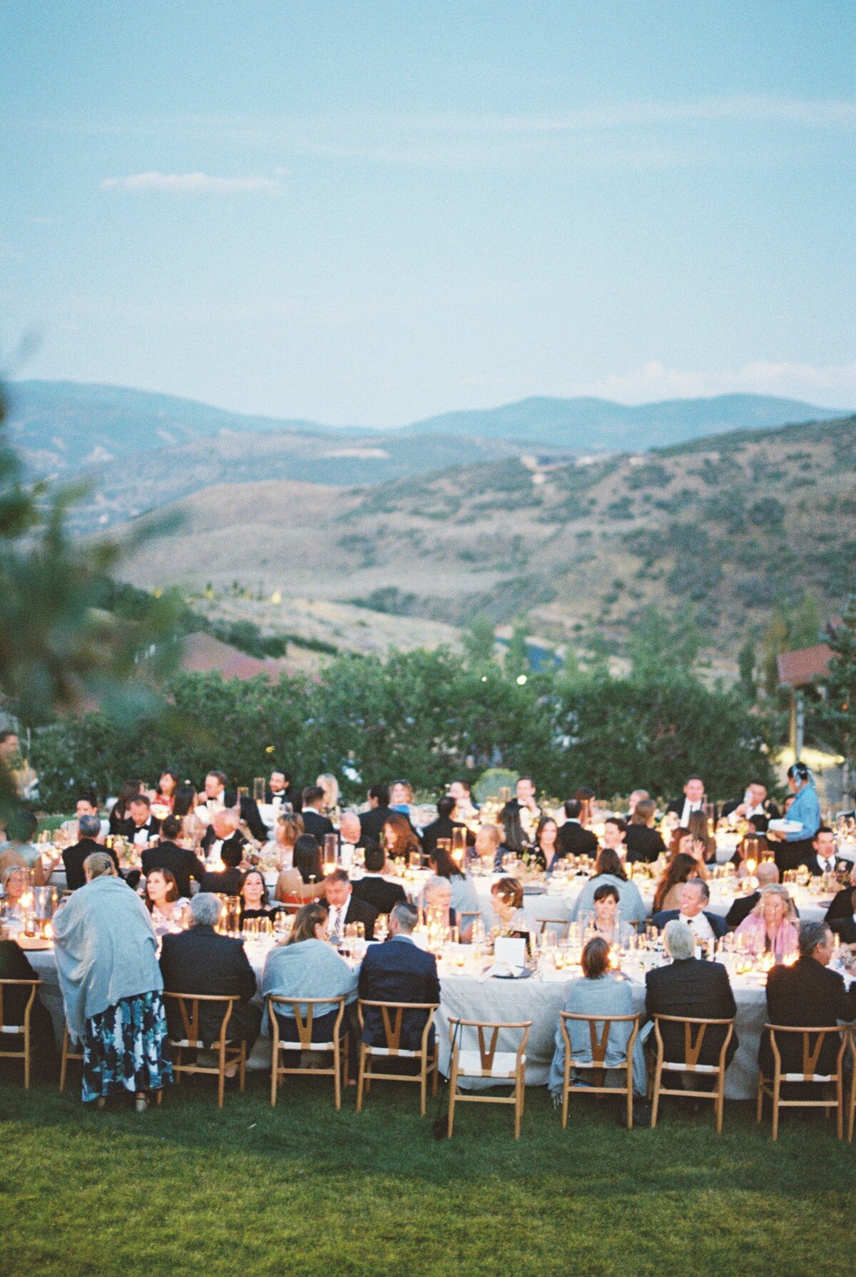 Park City Utah Wedding reception near the mountains. 