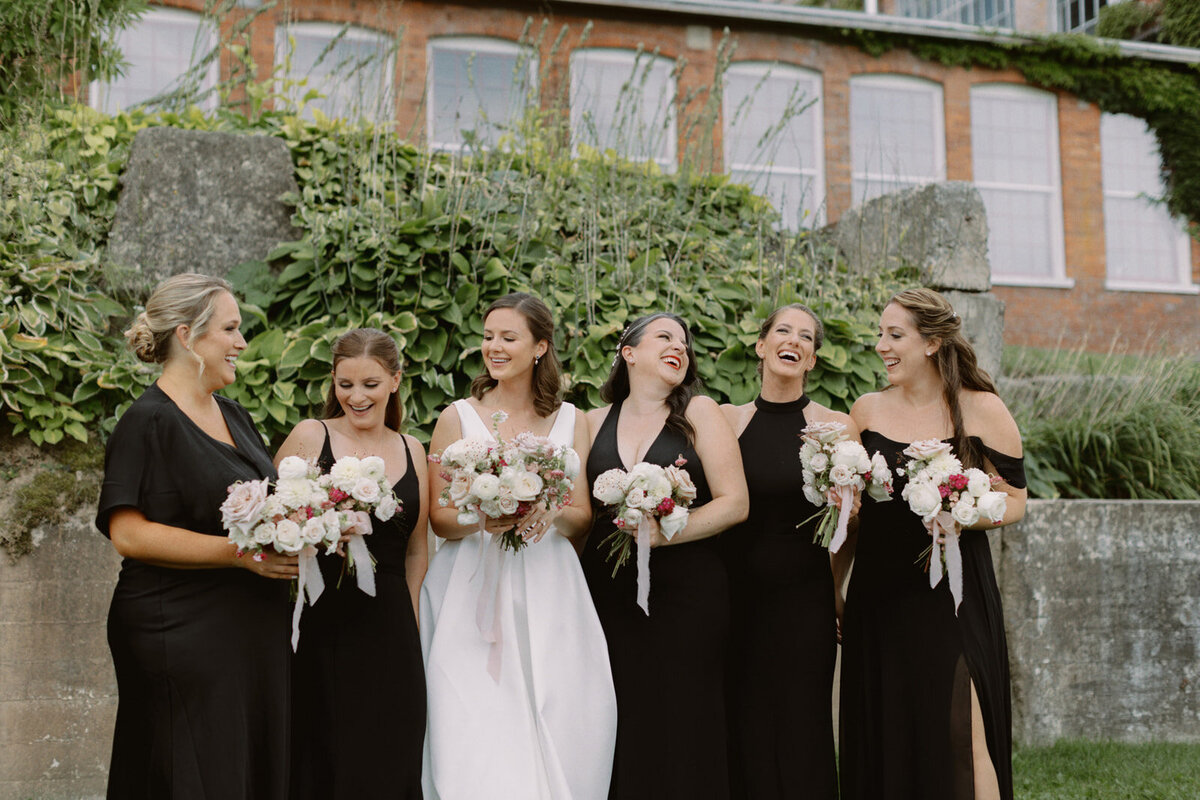 bridesmaids-black-silk-formal-dresses