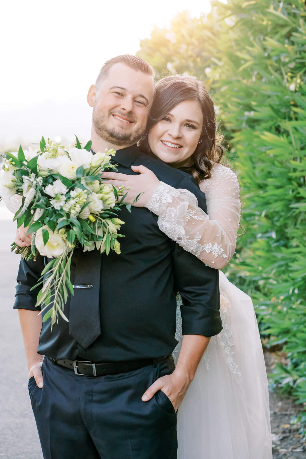 Bridal portrait captured by Vanessa Montano Photography – Livermore vineyard at sunset.