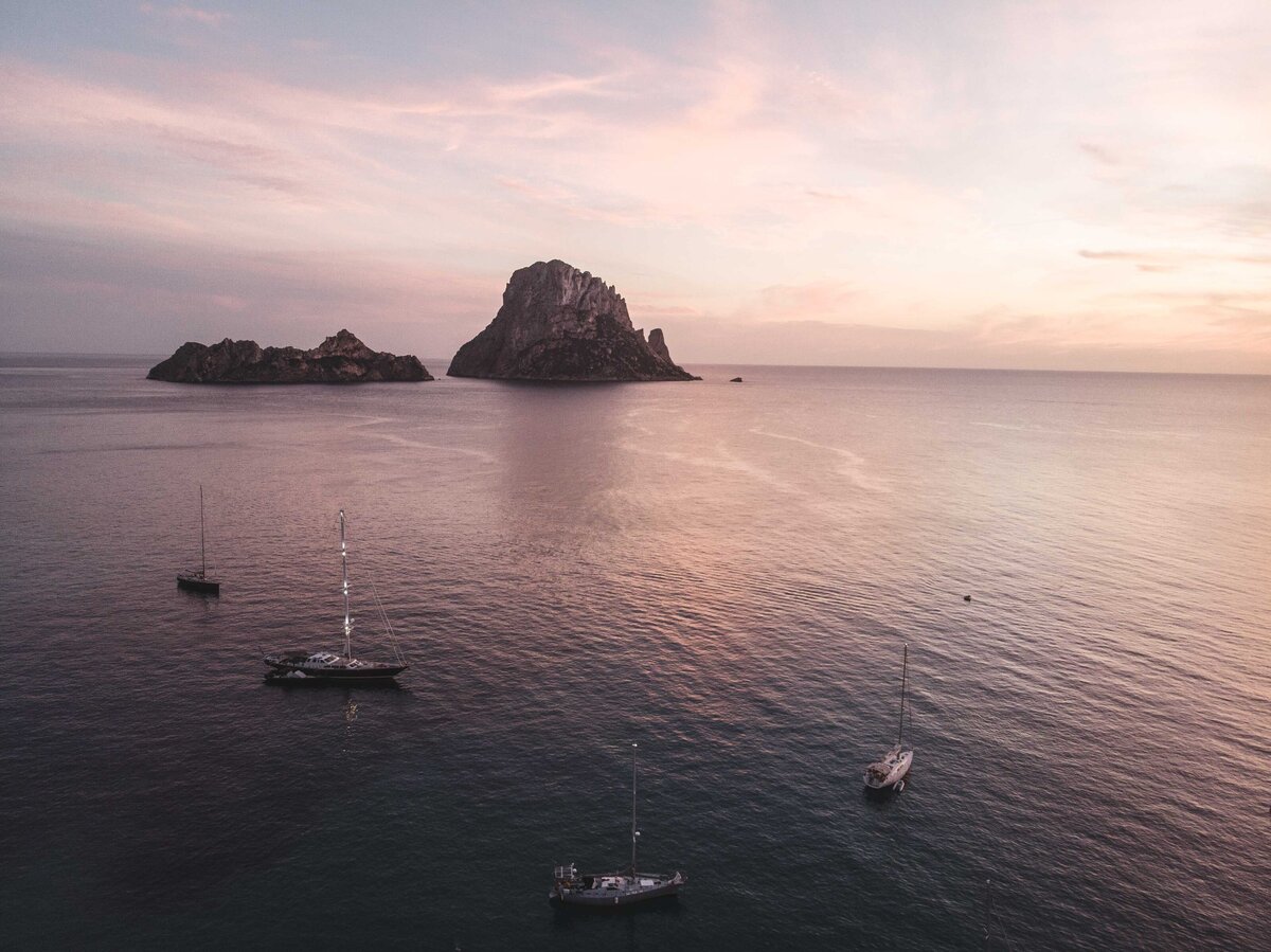 Es Vedra Drone at Sunset
