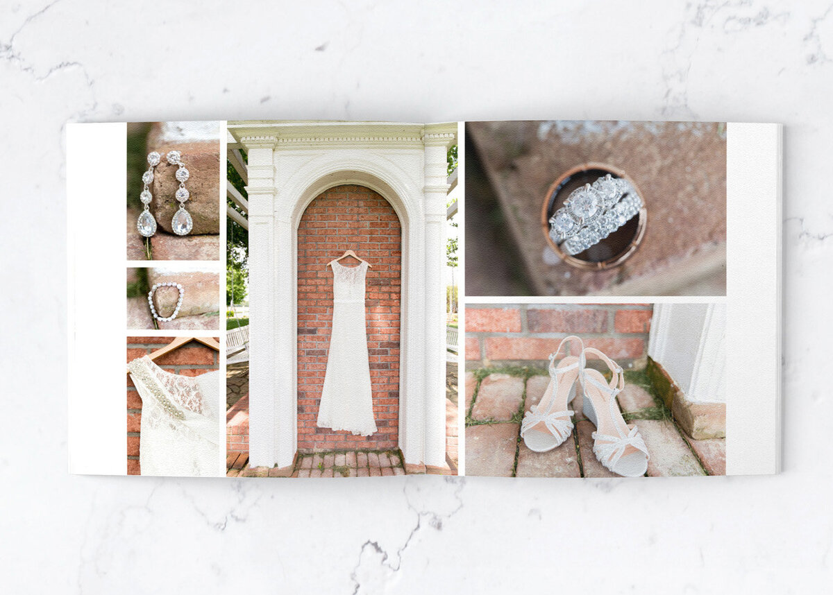 wedding album showing photos by Nashville wedding photographer, Liz Courtney
