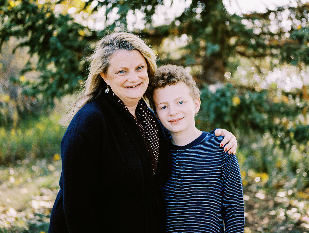 portrait of mom and middle school son