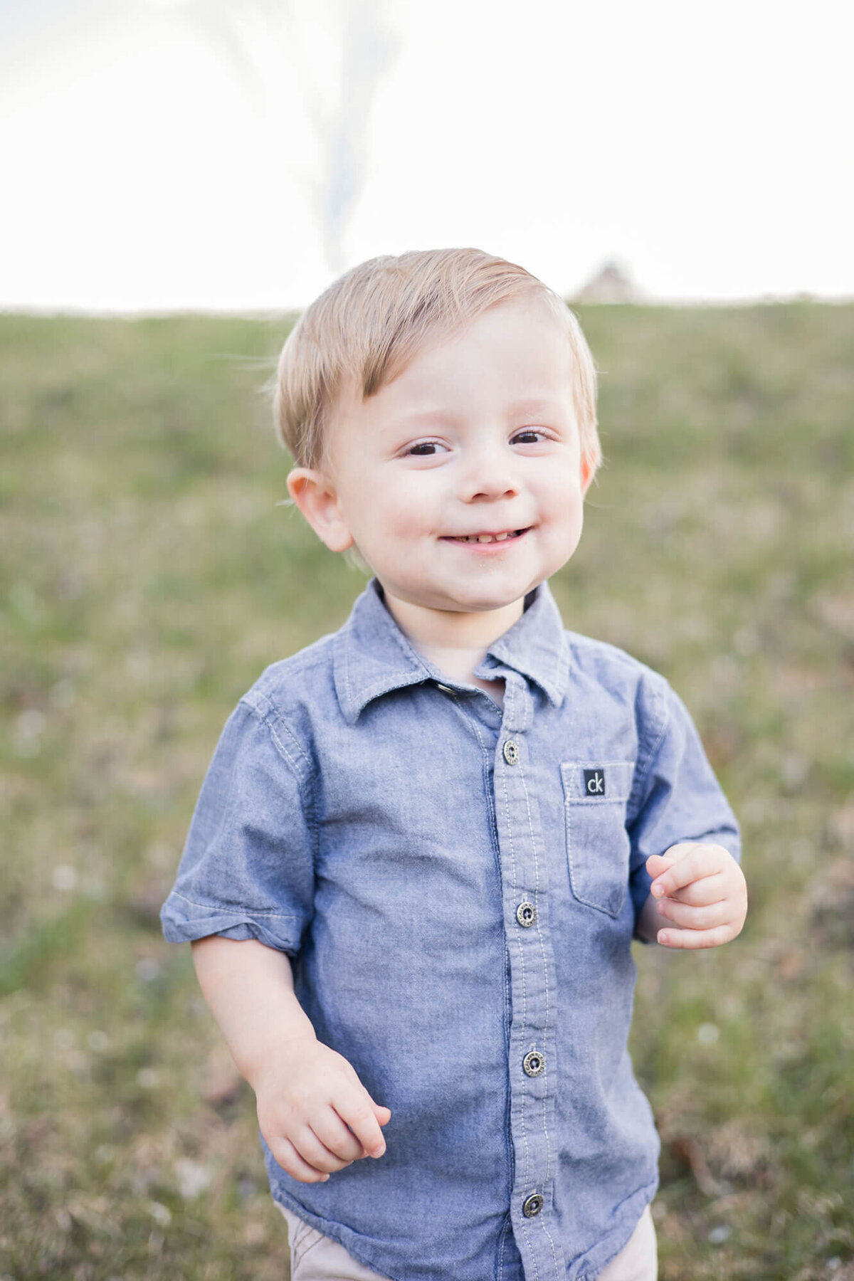 a toddler boy smiling