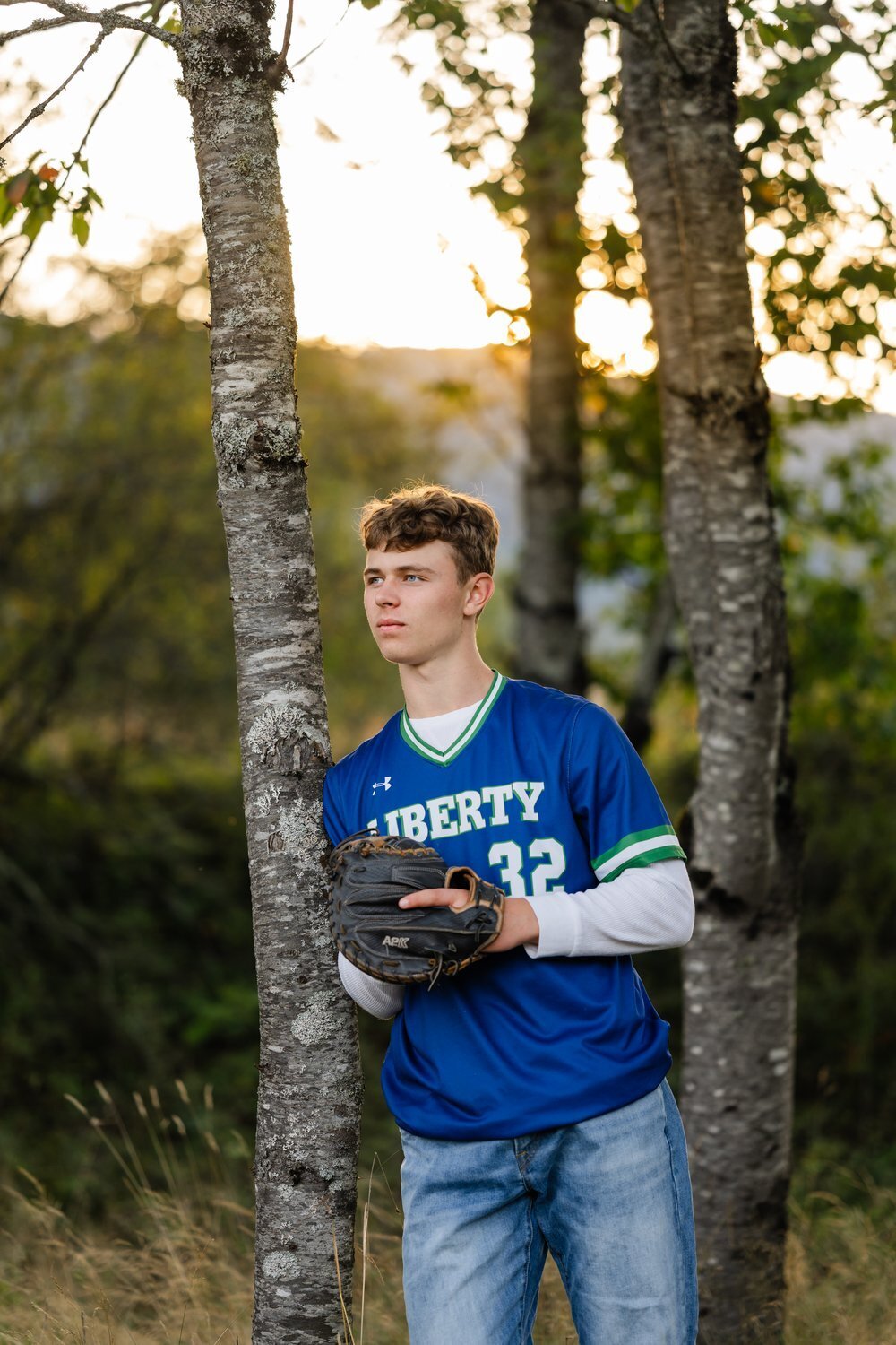liberty high school senior baseball player at park