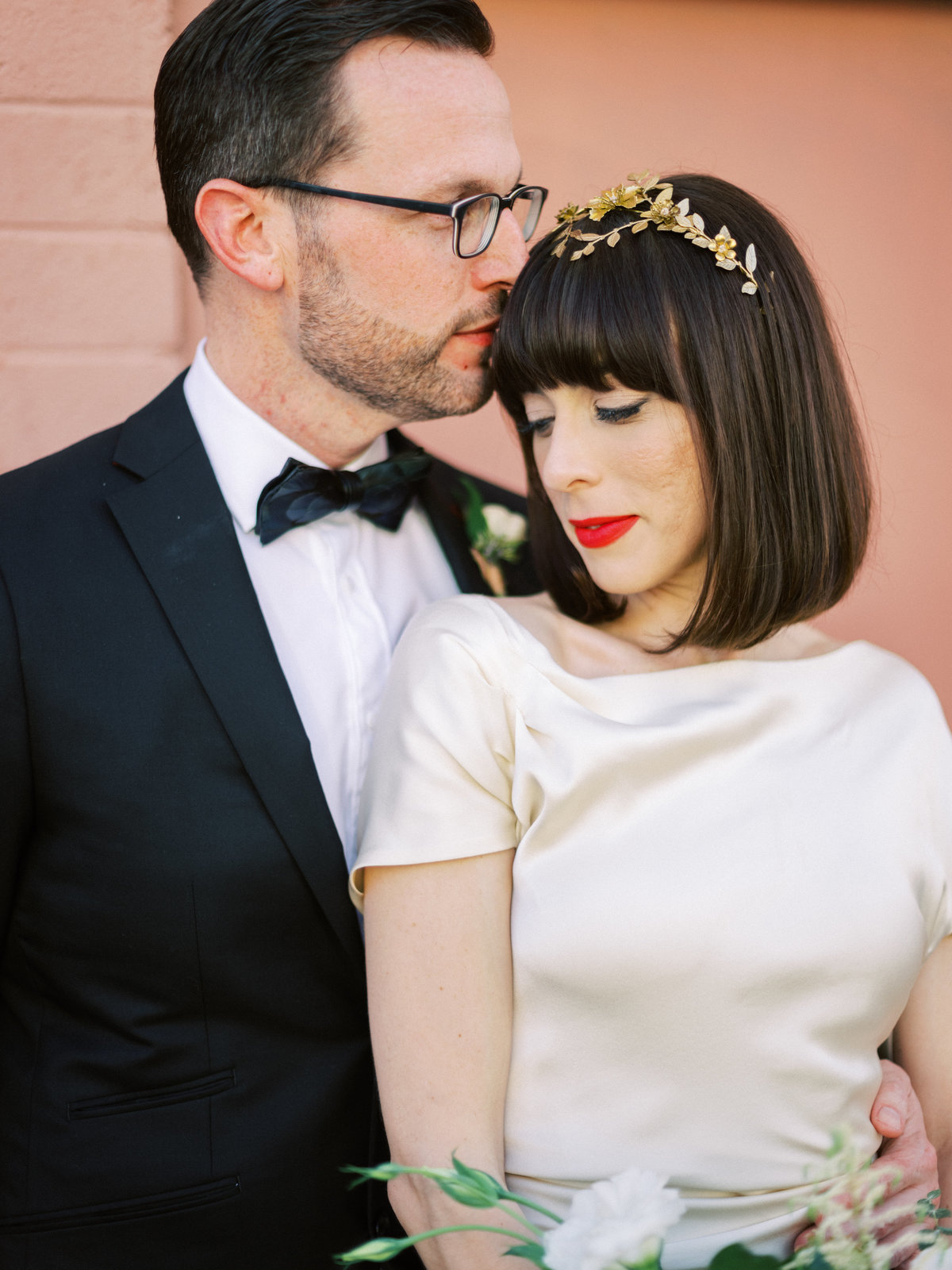 bride and groom adoring each other