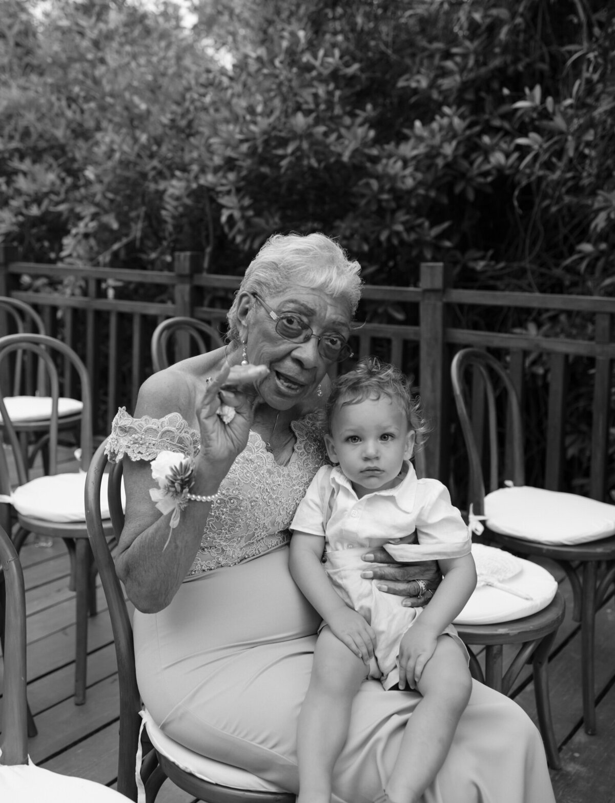 documentary wedding photographer Mexico, grandmother and grandson at destination wedding in Mexico