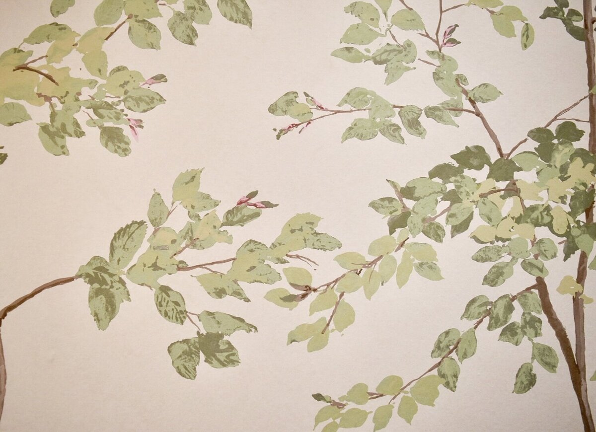 detail of Lewis and Wood wallpaper in ranger crescent renovation