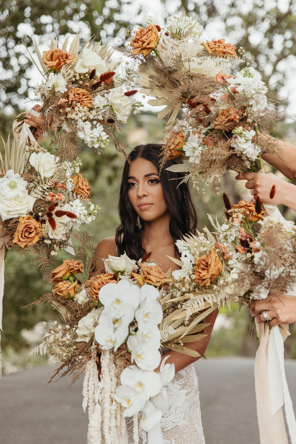 stunning boho bridal portrait