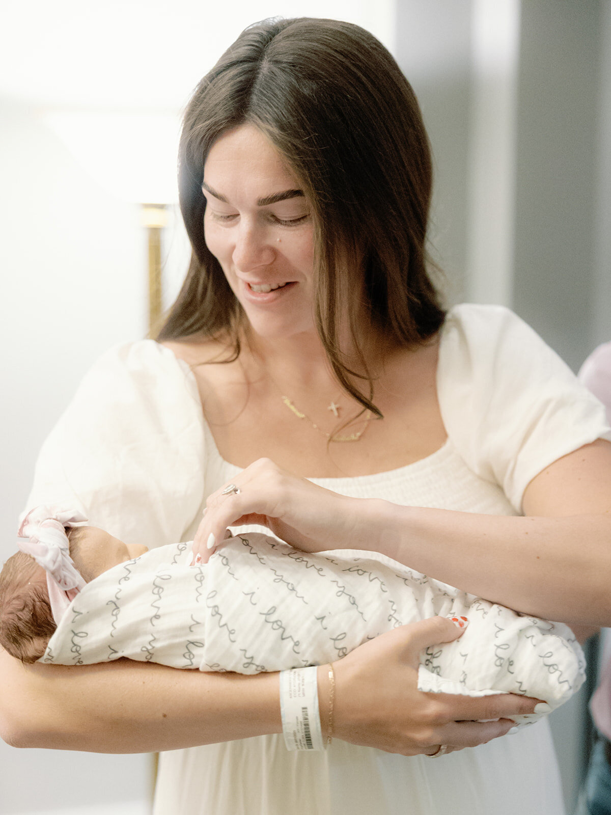 Calvary's mom Chloe holding her