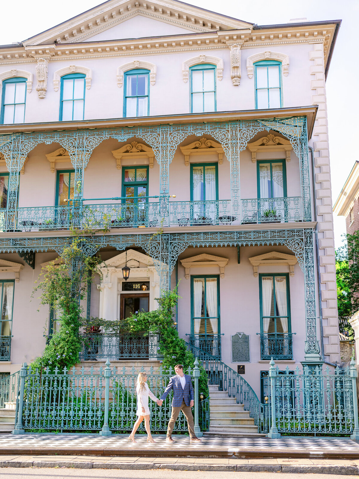 Charleston engagement photos in historic downtown