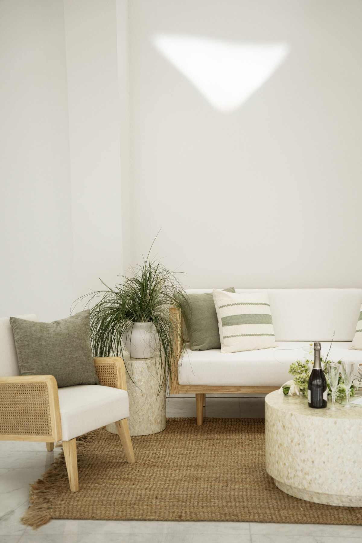 Parker Drive Event Co. styled wedding lounge set at the Milwaukee Art Museum