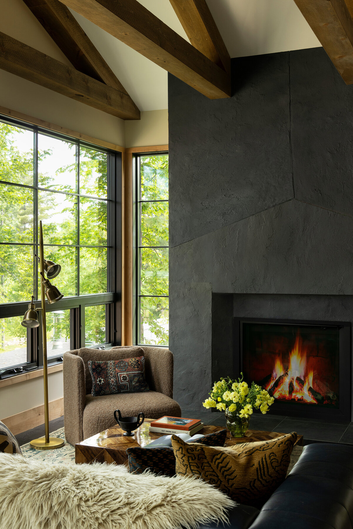 fireplace angled