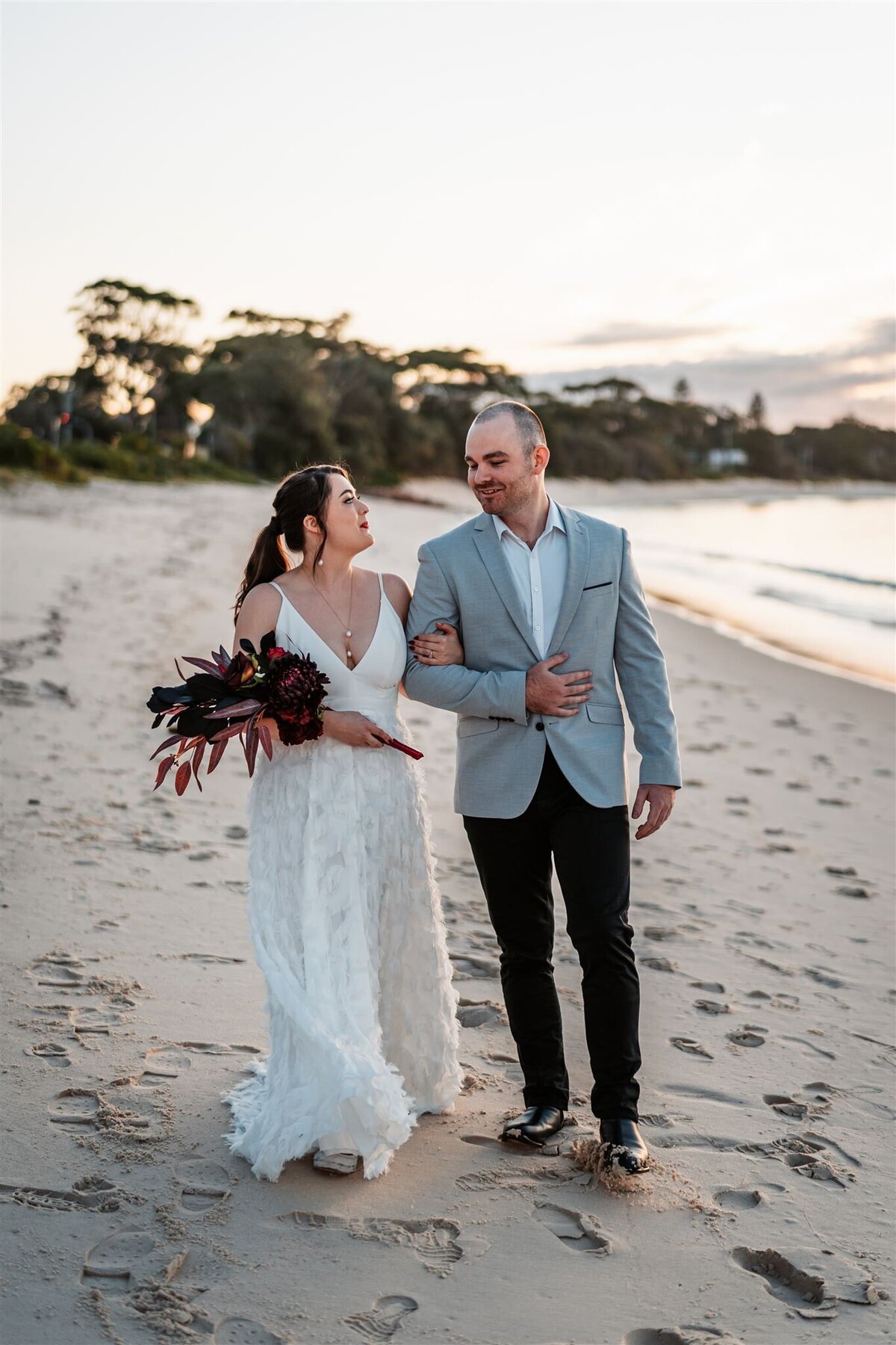 Hannah & Cory's after wedding photoshoot by the beach