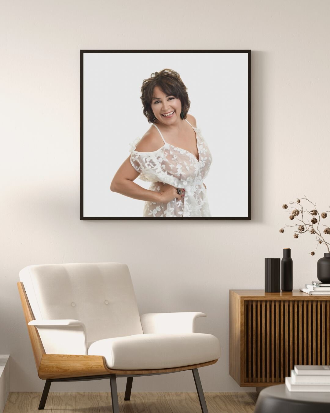 Portrait wall art in a modern home