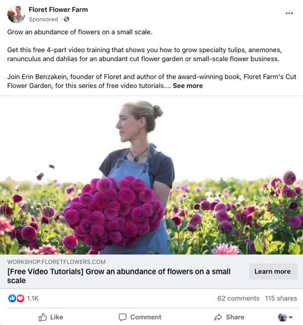 Ad for Floret Flower Farm