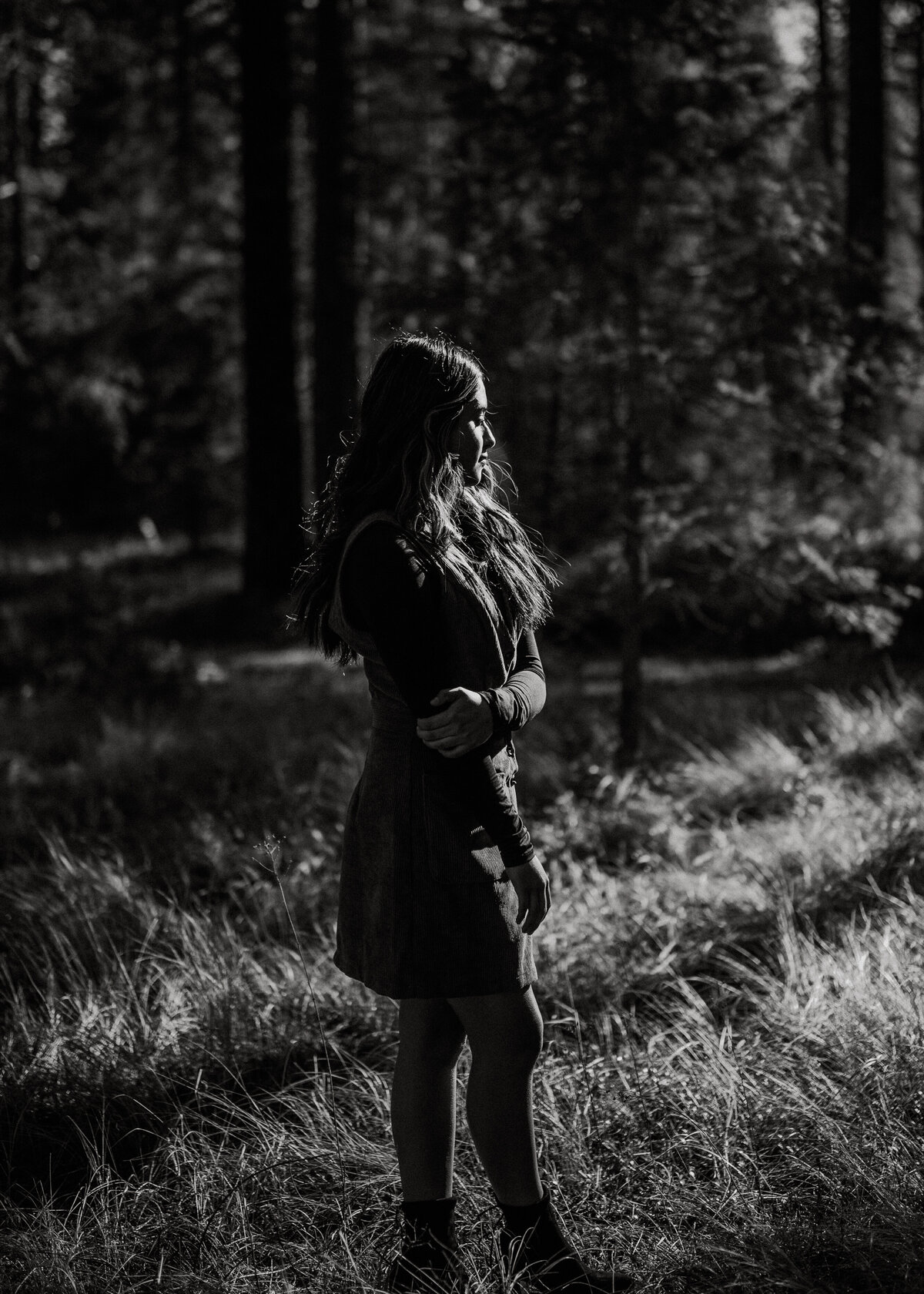 senior portrait session in forest in leavenworth, washington